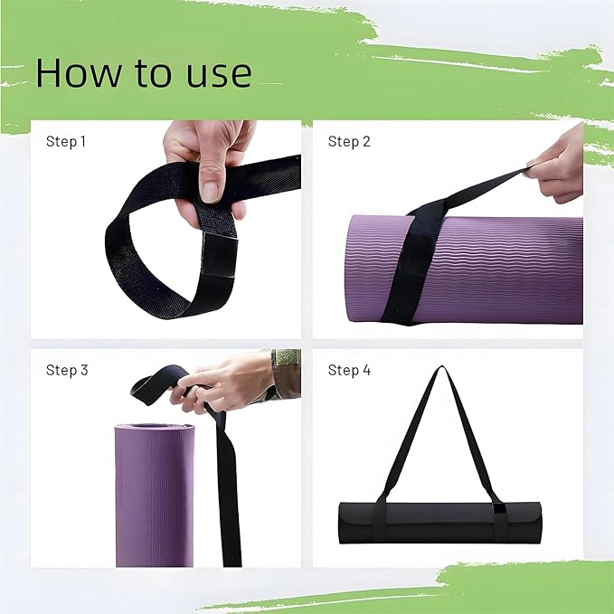 Yoga Mat Carrier Strap, Adjustable Thick Band for Carring Large Mats & Professional Stretching
