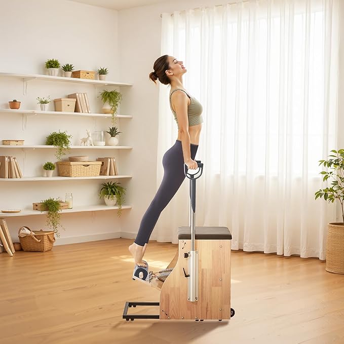 VEVOR Pilates Reformer Machine, Pilates Workout Equipment for Home Gym Studio Use, Pilates Reformer with Sitting Box and Jumpboard，fit for Beginners & Advanced Users