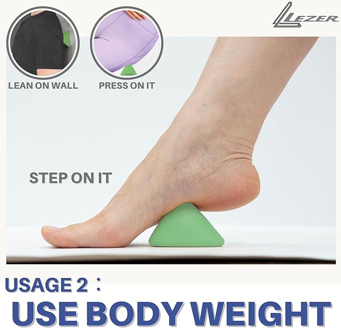 LEZER Large Trigger Massage Point, Manual Massage Ball, Hip Hook, Muscle Knot Release Tool, Deep Tissue Relief, Hip Flexor Iliacus Back Psoas Hand Foot Myofascial Physical Therapy, 3.5 inｘ3 in, Green