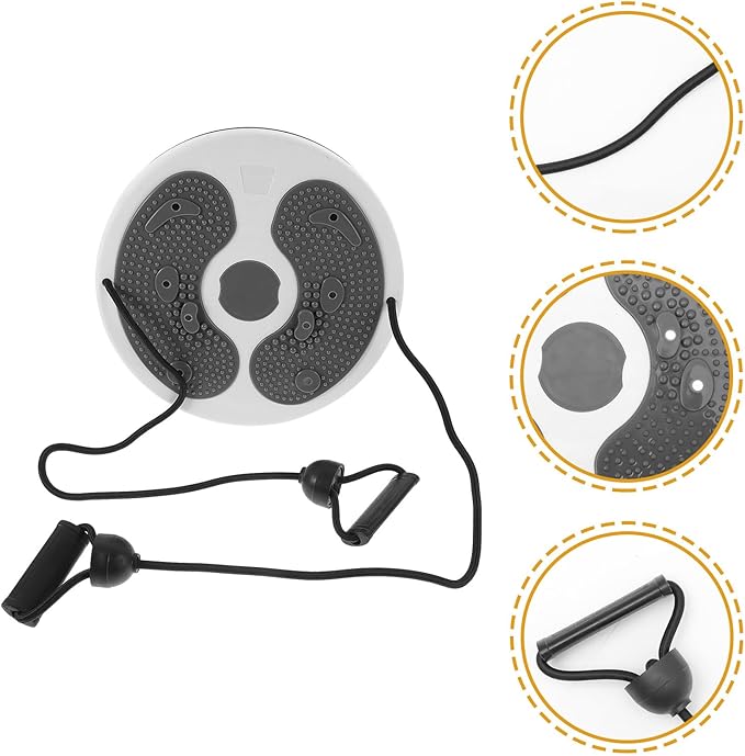 Waist Twisting Disc Slimming Machine with Pull Rope Gray Indoor Fitness Board for Abdominal Workout and Body Massage