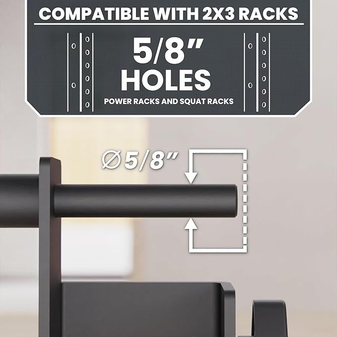 Synergee Dip Handles for Power and Squat Racks. Dip Stand Compatible with 2x2, 2x3, and 3x3 Racks. Dip Bars for Tricep Dips, Bodyweight Training, and Upper Body Workouts