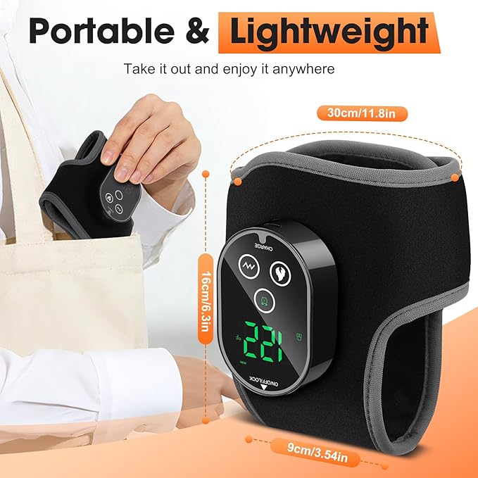 2PCS Cordless Ankle Heating Pads, Foot and Ankle Massager with Heat, Rechargeable Heated Foot Brace Wrap, 3 Vibration and 4 Heating Modes