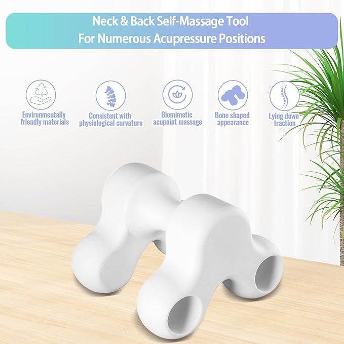 Occipital Release Tool Trigger Point Massage Tool Neck Massage Cervical Neck Manual Back Massager for Pain Relief Deep Tissue Home Use Suitable The Whole Body
