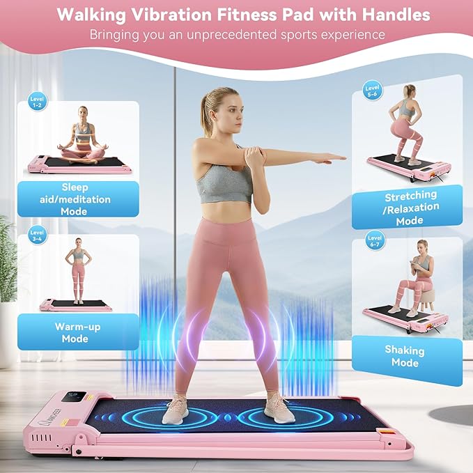 ANCHEER Walking Pad Treadmill with Foot Massage/Vibration Massage, Versatile Walking Pad with Incline and Handle Bar, 3.5HP Foldable Treadmill for Home/Office/Apartment