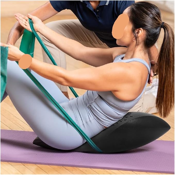 Pilates Spine, Shoulder, and Back Corrector Dolphin Shaped OOV, Ergonomically Designed Exercise Equipment and Fitness Tools(Black)