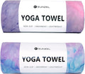 Eunzel 2 Pack Hot Yoga Towel Non Slip Yoga Mat Towel Non-Slip Sweat Absorbent Microfiber Towel for Hot Yoga, Pilates and Workout 72" x 26.5", Purple & Blue/Purple & Green