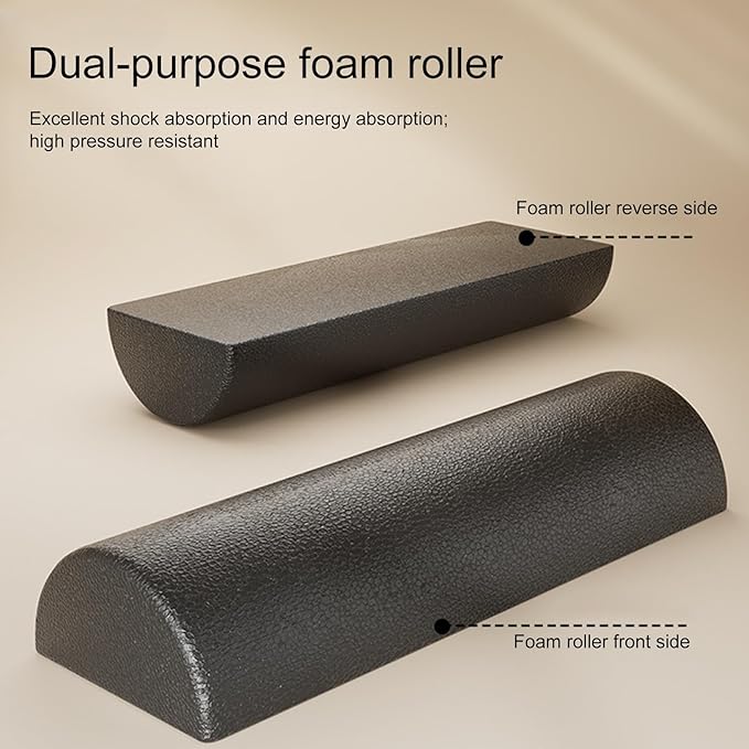 Physical Foam Roller - High Density Half Stretching Equipment,Full Body Foam Roller,for Home Gym Studio Pilates Fitness Workout Post-Sports Training Stretching