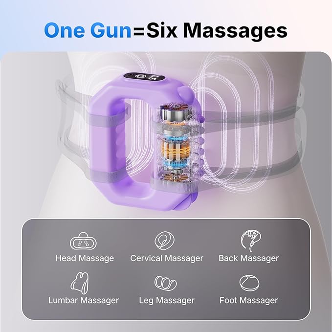 MERACH Vibration Plate for Lymphatic Drainage, 6-Level Portable Cordless Vibration, Multifunctional Full-Body Fascia Ring, Deep Tissue Percussive Massager for Weight Loss, Gift for Women