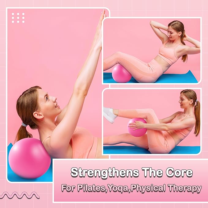 Pilates Kit 14PCS for Women,Home Workout Essentials Kit with Pilates Circle,9 Inch Yoga Ball, Figure 8 Resistance Band, Pilates Sock & Accessories for Beginners, Core Strength