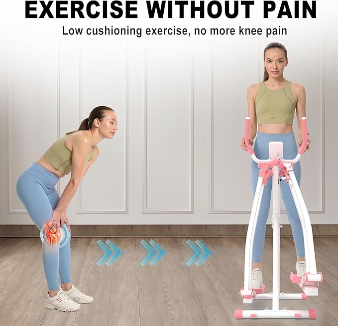 HOTWAVE Air Walker Exercise Machine, Home Space Walker Aerobic Stepper, Foldable Elliptical for Small Spaces - Cross Trainer Glider Exercise Machine for Men and Women Fitness Equipment