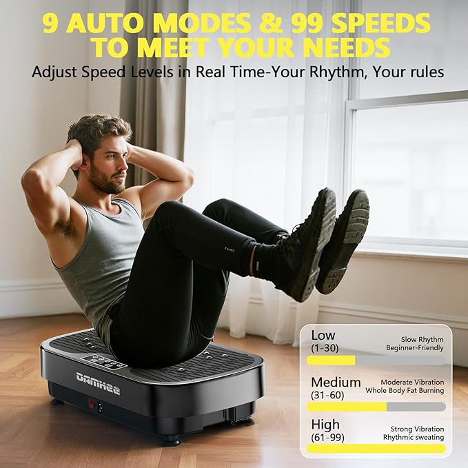 Vibrating Board Exercise Machine, Vibrating Platform for Lymphatic Drainage, 120 Speeds, Upgraded Vibrating Board for Weight Loss, Full Body Workout Equipment, Perfect for Home Fitness