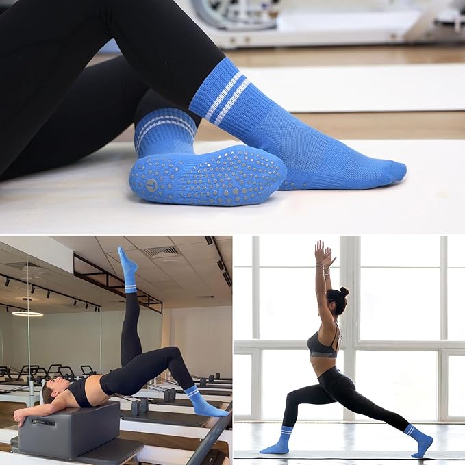 Pilates Ball Resistance Bands Grip Socks Barre Sets, Loop Exercise Bands 5 Levels, Small Yoga Ball 9 Inch, Non Slip Socks Workout Kit at Home
