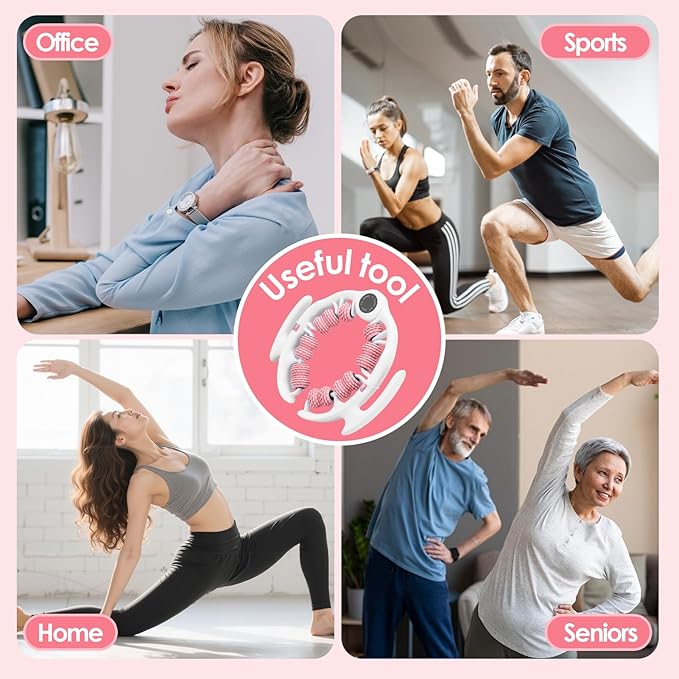 Rosvola Leg Massager Roller, Detachable Massager Muscle Roller, Deep Tissue Massage Tool, Massage Rollers for Legs, Fascia Massage Tool with Non Slip Handle for Home Office Yoga