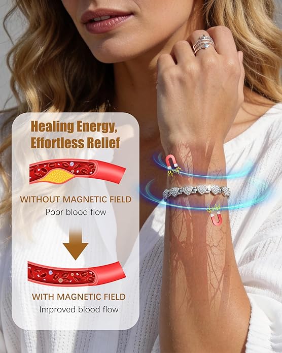 Copper Bracelet & Ring for Women, Ultra Strength Magnetic Bracelet with 3800 Gauss Magnets, Four-Leaf Clover & Infinity Heart Symbol & Crystal, Adjustable Tools and Jewelry Gift Box