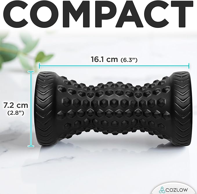 COZLOW - Foot Massager for Plantar Fasciitis Relief - Trigger Point Massage Roller for Feet Pain, Neuropathy, Heel Spur, Flat Arch - Portable Deep Tissue Muscle Therapy Tool for Sole, Calf, Hand, Arm