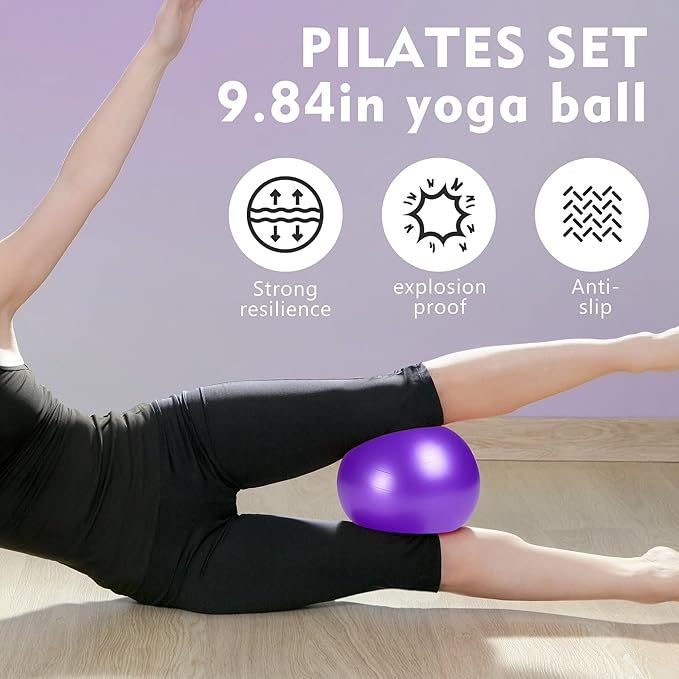 Home Pilates Kit for Women, Essentials Pilates Equipment Set- Pilates Ring, Figure Eight Supports, Mini Ball, Resistance Bands & Accessories for Beginners Workout at Home
