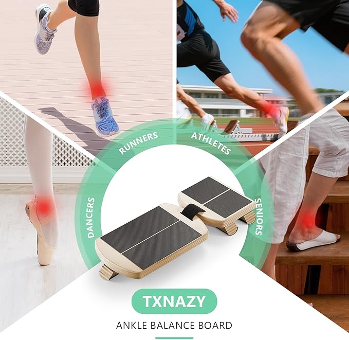 Ankle Balance Board Foot Strengthener with Adjustable Shape Balance Rods for Enhancing Ankle Strength, Posture Correction, and Stability Training