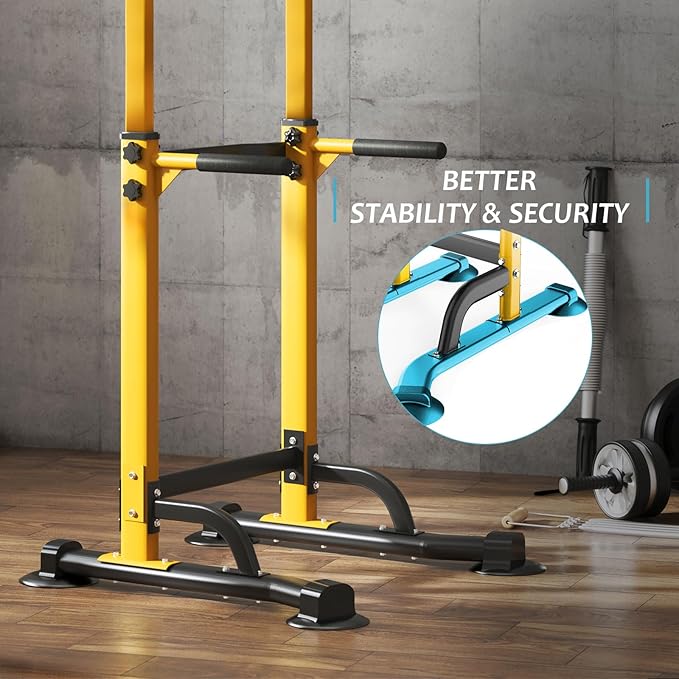 SogesPower Power Tower Dip Station Pull Up Bar for Home Gym Adjustable Height Strength Training Workout Equipment,Pull Up Bar Station