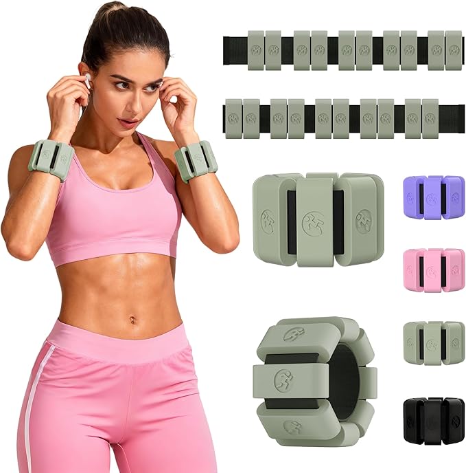Adjustable Wrist Weights for Women Men, Leg Weights for Women 0.75lb-1lb-1.3lb Each for Walking, Yoga, Dance, Barre, Gym