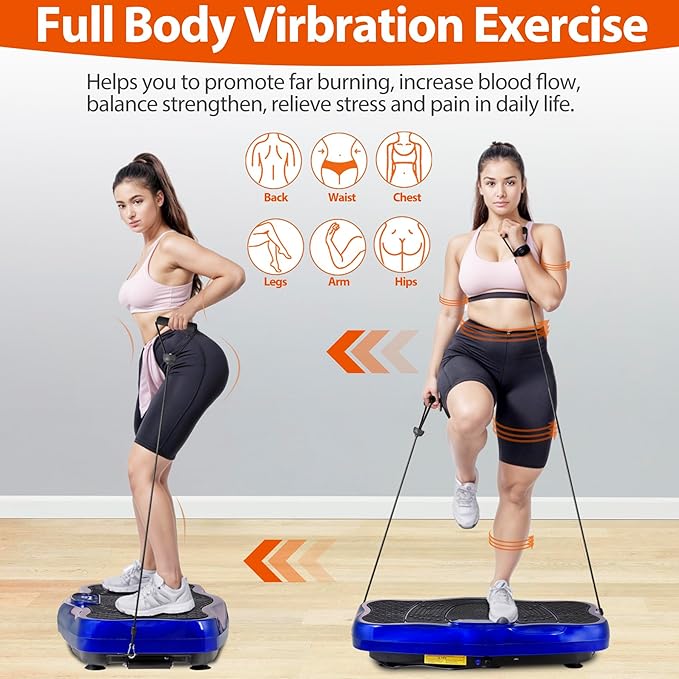 Vibration Plate Exercise Machine, Shaking Whole Body Workout Vibration Platform Lymphatic Drainage, Power Waver Vibrate Stand Machine for Home Fitness Weight Loss