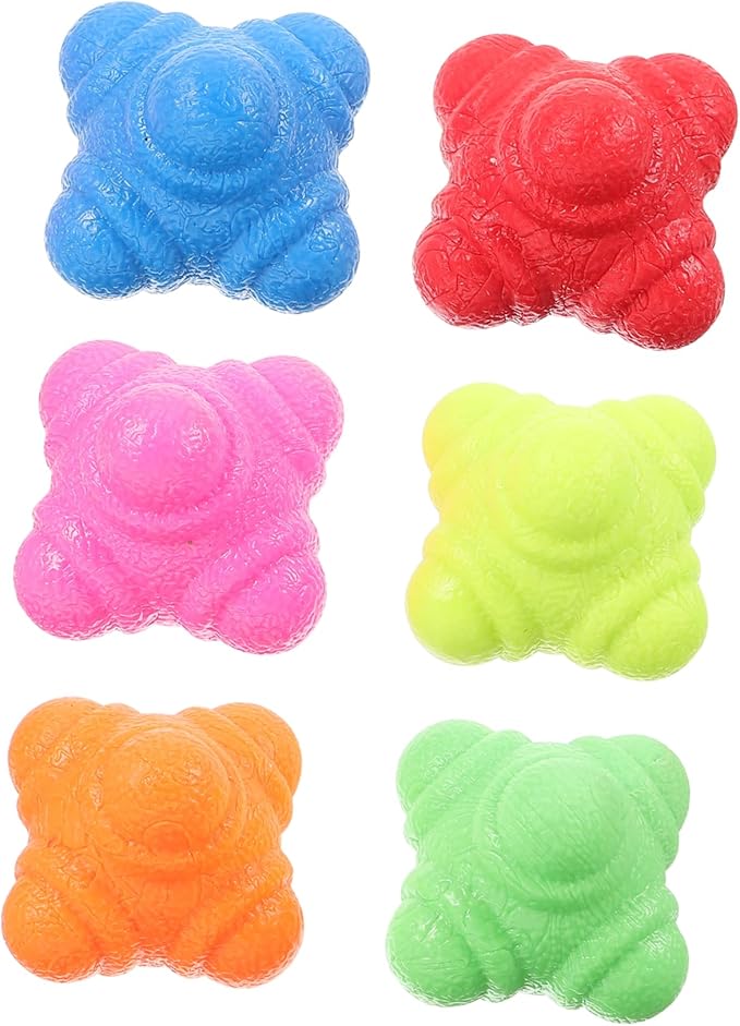 VICASKY 6pcs Hexagonal Reflex Trainer Balls Reaction Speed Training Tools for Women Men Baseball Goalkeeper Equipment Exercise Balls for Fitness