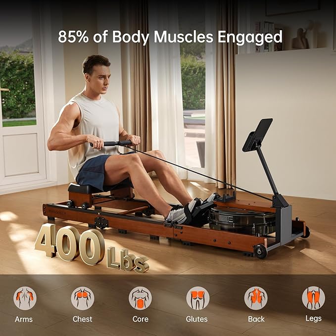 KINGSMITH Rowing Machines for Home Foldable, Compact Row Machine, 400LB & 350LB Weight Capacity, Folding Rower Machine with Adjustable Resistance, Data Monitor, App Supported