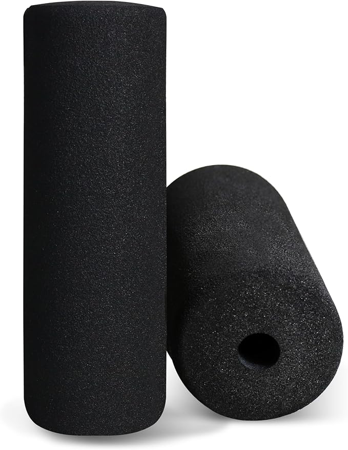 WF Athletic Supply Foam Foot Pads, Foam Roller for Gym Exercise Machines Equipment Replacements, Roller Pad for Leg Extension, PEC Deck Pads for Weight Bench, Sold by Pair (12” x 4” OD x 0.875” ID)
