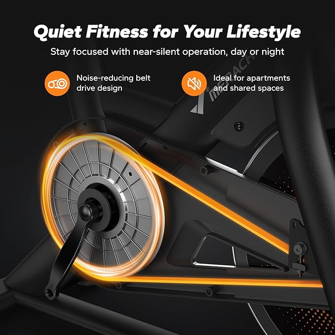 Merach Magnetic Exercise Bike, Heavy Duty Stationary Bike with Automated Resistance, 350 Lbs Weight Capacity, Low Noise Indoor Workout Bike for Home Gym with Self-Developed App