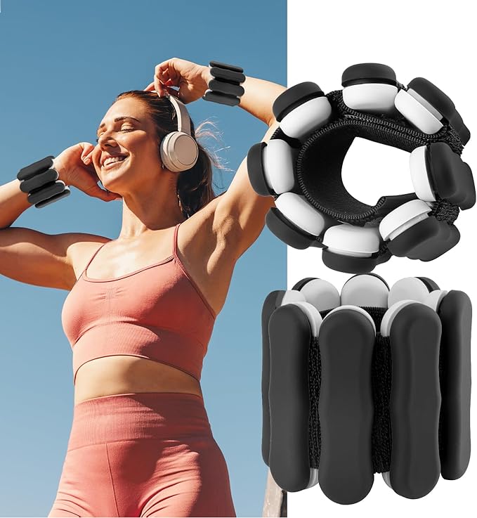 Wrist Ankle Weights for Women Men, Leg Arm Wrist Weights Bangles 1lb*2 2lb*2 Wearable Weights Pilates Weighted Bracelet for Strength Training Walking Swimming Yoga Physical Therapy