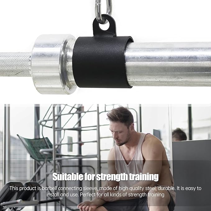 Multifunction T-bar Row Attachment Barbell Sleeve Connector Fitness Training Equipment Accessory for Strength Training Home Gym Cable Row Handle