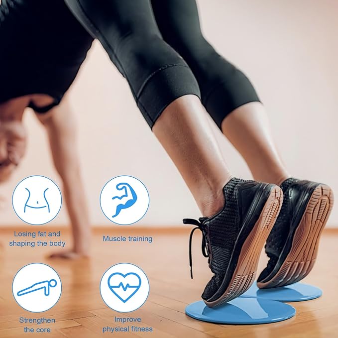 17.5cm/6.89In Round Core Sliders for Working Out,Set of 4 Exercise Core Pilates Sliders,Floor Foot Slider for Exercise 2 Color