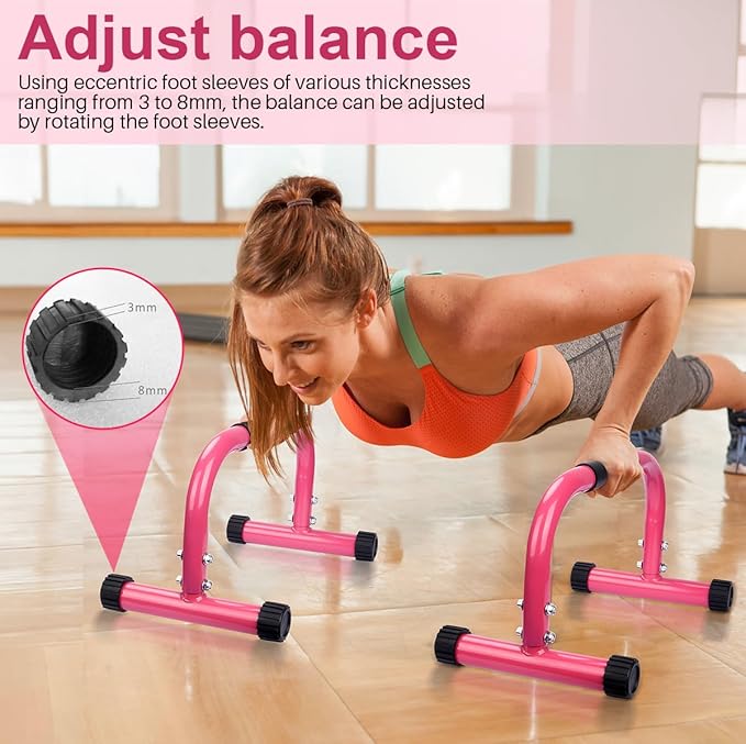AmazeFan Parallettes Bars, High Steel Push Up Bar Strength Training For Handstands, Calisthenics Bars & Dip Bars, Calisthenic, Push Up Stands Handle for Floor Workouts Calisthenics Equipment ﻿