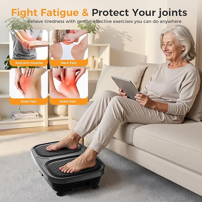 NEWBULIG Vibration Plate, Whole Body Workout Vibrating Platform with LED Touch Screen & Pull Ropes for Weight Loss & Muscle Toning, Home Gym Fitness Equipment with Remote Control for Women Men, Black