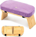 Meditation Bench, Bamboo Meditation Stool, Folding Kneeling Meditation Bench, Seiza Prayer Bench, Prayer Bench with Meditation Cushion, Kneeling Stool(Purple)