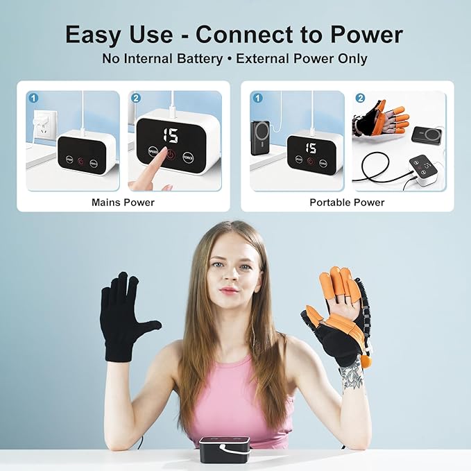 Rehabilitation Robot Gloves for Stroke Recovery Hemiplegia Finger Hand Function Rehabilitation Therapy Arthriti Glove (Right Hand XL)