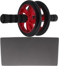 Quiet Red Ab Roller Wheel for Abdominal Exercise, Silent Core Workout Equipment with Sturdy Wheel for Home and Outdoor Fitness Training