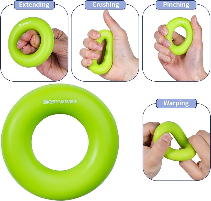 Hand Grip Strengthener, Finger Exerciser, Grip Strength Trainer (6 PCS),New Material,Forearm Grip Workout, Finger Stretcher, Relieve Wrist Pain, Carpal Tunnel, Trigger Finger, Mallet Finger