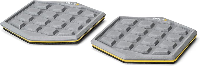 SKLZ Slidez Dual-Sided Exercise Glider Discs for Core Stability Exercises for Hands & Feet, Court Use, grey