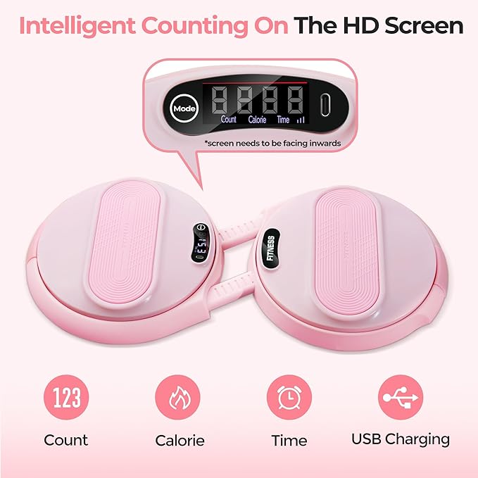 Waist Twisting Machine Exercise - Ab Twister Board MAX 300LBS | Intelligent Counting Lap & Calorie & Time, with 2 Resistance Bands | 3 Adjustable Distances to Suit Different Exercise Needs