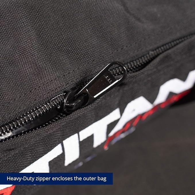 Titan Fitness 125-200 LB PRO Strongman Sandbags, Double Layer, 1050D Cordura, Black, Carry Home Gym Training