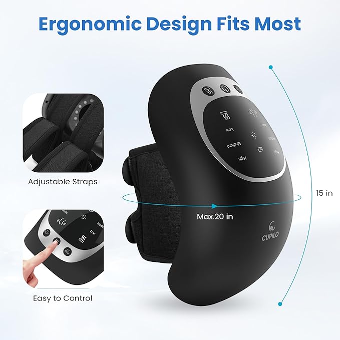 Knee Massager with Heat - [2025 Upgraded Version] Heating and Vibrating Pain Relief Knee Massager for Arthritis, Stretched Ligament, Joints and Muscles Injuries