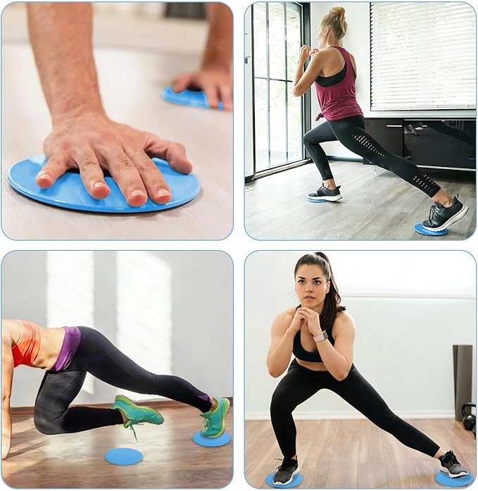17.5cm/6.89In Round Core Sliders for Working Out,Set of 4 Exercise Core Pilates Sliders,Floor Foot Slider for Exercise 2 Color