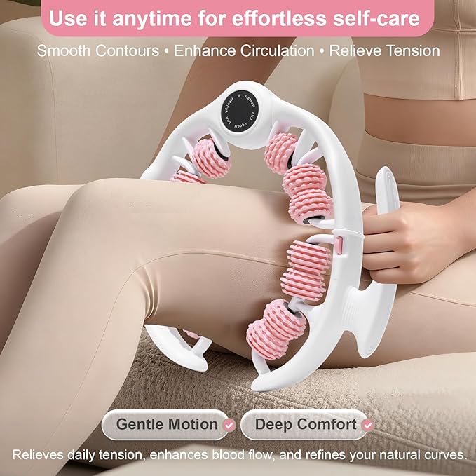 Cellulite Massage Roller, Cellulite Roller for Legs & Body, Handheld Muscle and Fascia Massager for Arms Waist Stomach, Anti Cellulite Massager Stick for Relaxation