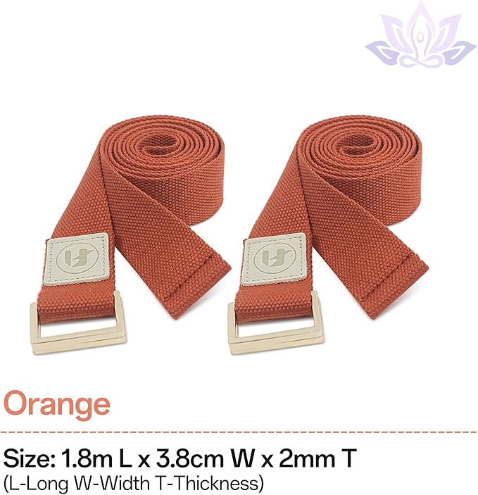 Yoga Straps 1.8M or 2.5M, Durable Cotton Yoga Straps for Stretching, Adjustable Yoga Belt Strap for Yoga, Dance, Gym Workouts