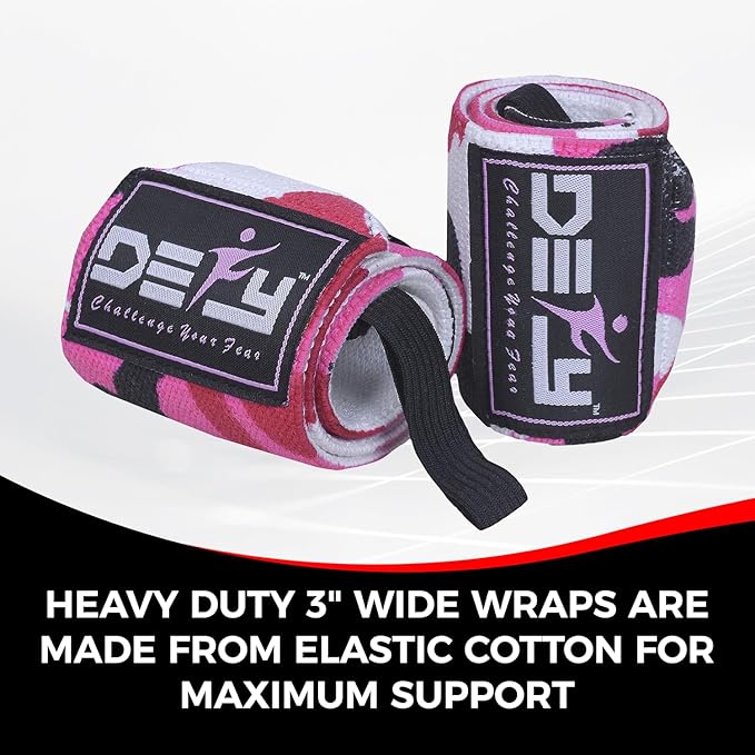 DEFY Fitness Wrist Wraps 18" Professional with Thumb Loops- Premium Quality, Strong Fastening Straps- Men & Women – Best for Weightlifting, Powerlifting,Strength Training