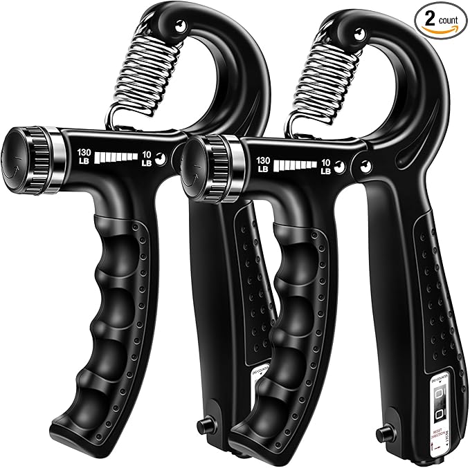 Grip Strength Trainer (2 Pack), Forearm Strengthener, Hand Grip Gripper Strengthener, Hand Strengthening Devices, Forearm Exerciser, Finger Wrist Strengthener, Exercisers Squeezers for Strength