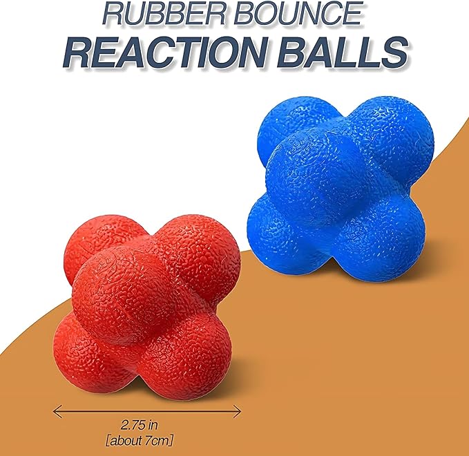Hexagonal Reaction Ball High-Density Rubber Foam Bounce for Agility Reflex and Coordination Training
