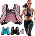 Weighted Vest for Women Men, 6lb/8lb/12lb/16lb/20lb/25lb/30lb Adjustable Weight Vest with Reflective Stripes for Workout, Strength Training, Running, Fitness, Muscle Building, Weight Loss, Rucking Vest With Phone Pouch