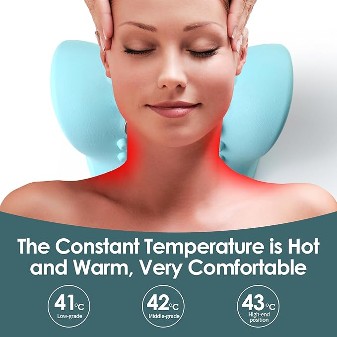 Neck Massager with Cervical Traction, Ergonomic Neck Pain Relief Device, Portable Neck Relaxer for Home & Office, Lightweight Neck Support Massager