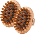 2pcs,Massage Brush for Belly,Wooden Massage Brush for Body and Scalp - Natural Wood Cellulite Massager & Gua Sha Comb for Lymphatic Drainage, Muscle Pain Relief, Body Shaping